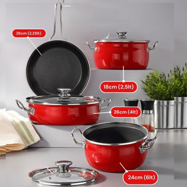 Batería de Cocina Titanio Enlozadas - Aptas Todo Tipo de cocinas