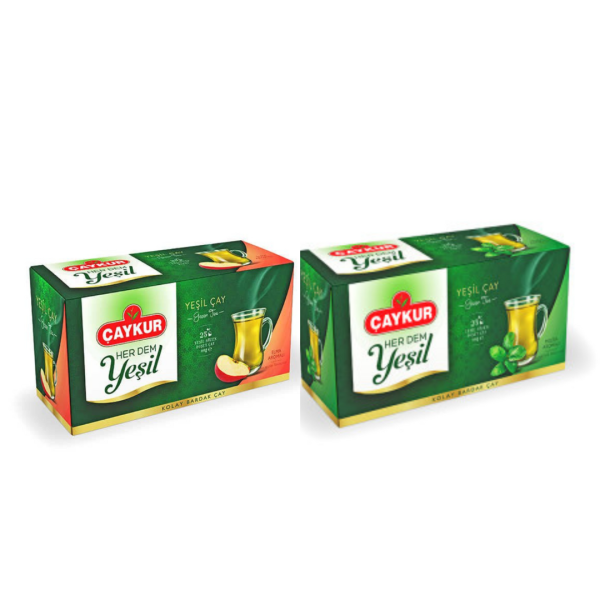 Pack Té Turco Caykur - Té verde con Melisa, Té verde con Manzana